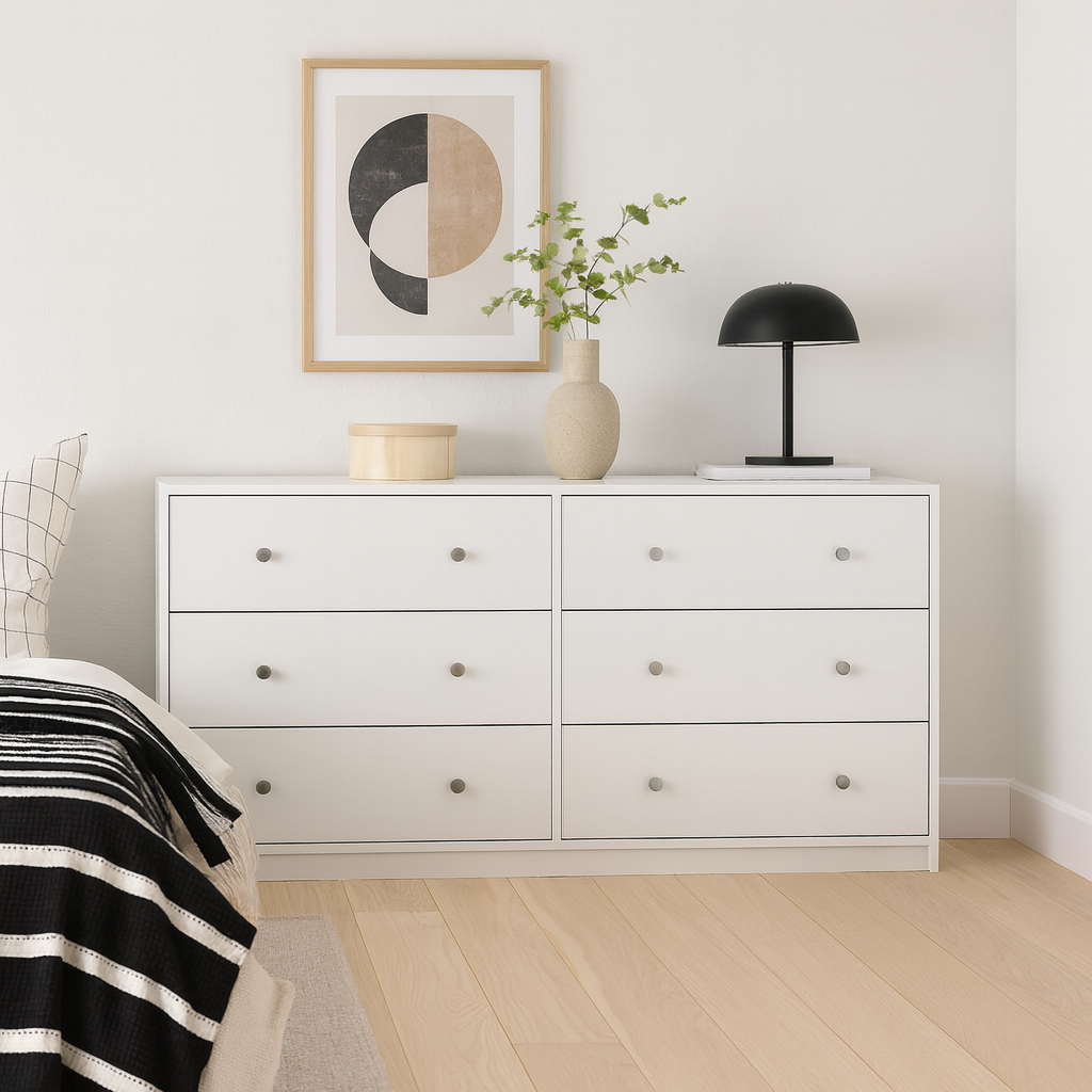 Kaohsiung White Chest 6 Drawers