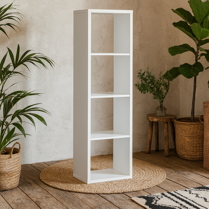 Shanghai Matt White 4x1 Storage Unit 4 Shelves