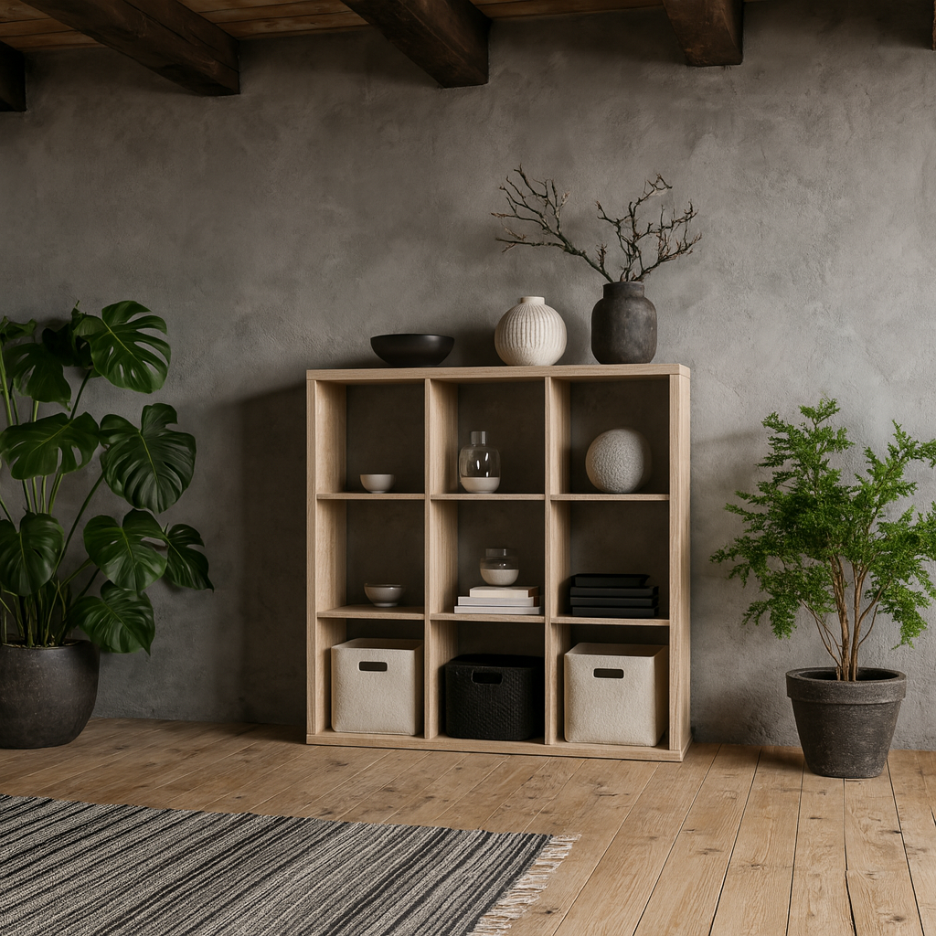 Mauro 3x3 Storage Unit in Sonoma Oak