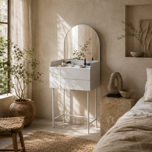 Panina White Compact Dressing Table With 3 Drawer Storage