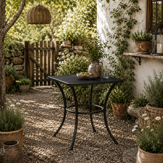 Aritte Metal Black Square Outdoor Bistro Table 45 x 45 x 50cm