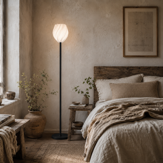 Dora White Rose Shade Floor Lamp With 3 Colour Temperatures