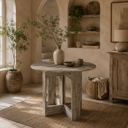 Tase Wooden Grey Folding Drop Leaf Dining Table For Compact Spaces