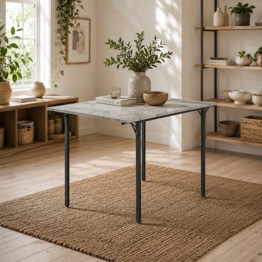 Maretti Wooden Grey Drop Leaf Dining Table Seating 4