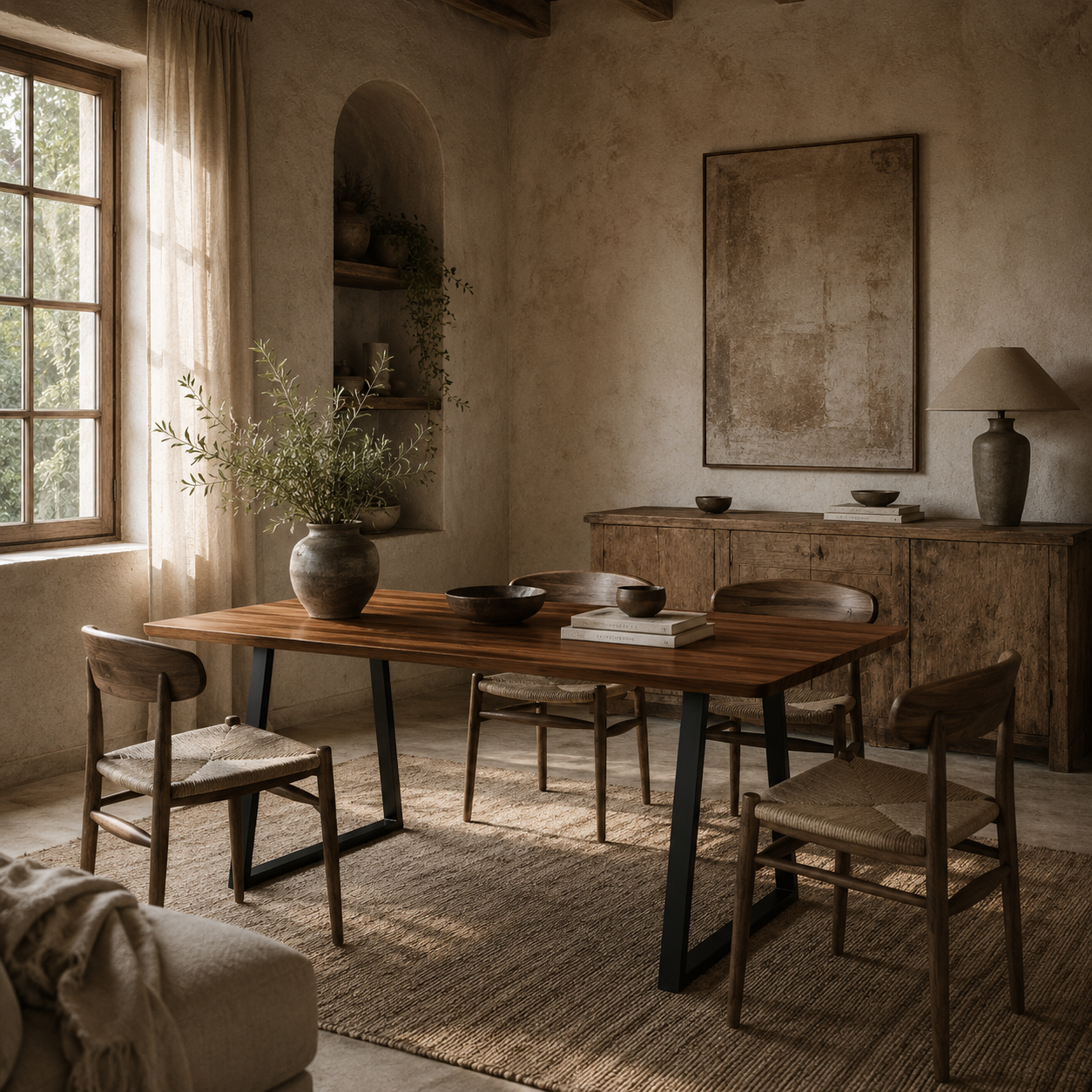 Soramo 160cm Wooden Ex10dable Dining Table With Steel Frame Seating 4 To 6