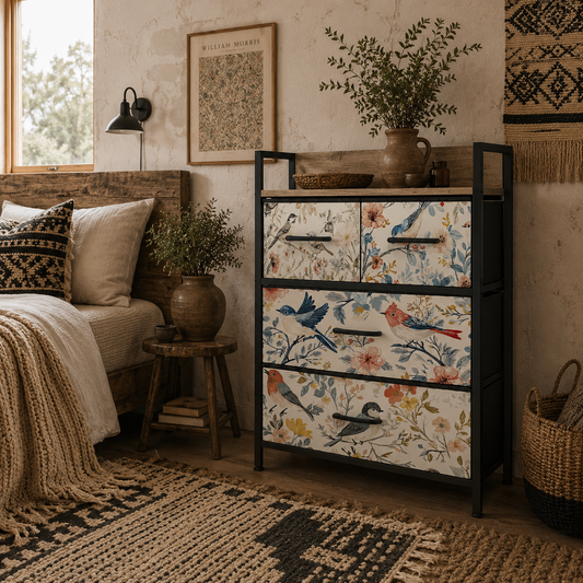 Tonona Wooden White 4 Drawer Storage Chest