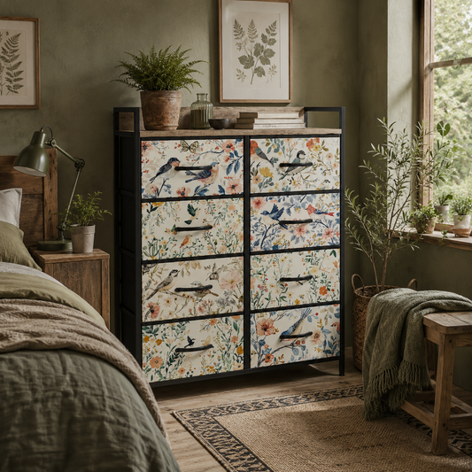 Tonona Wooden White 8 Drawer Storage Chest