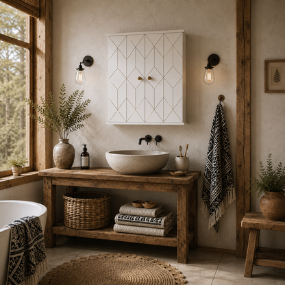 Loredi Wall Mounted Bathroom Medicine Cabinet With Adjustable Shelves White