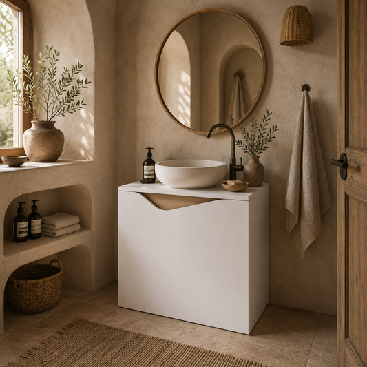 Lahane Under Sink Bathroom Storage Cabinet With Soft Close Doors White
