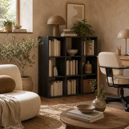 Solipa Wood Black 9 Cube Storage Bookcase