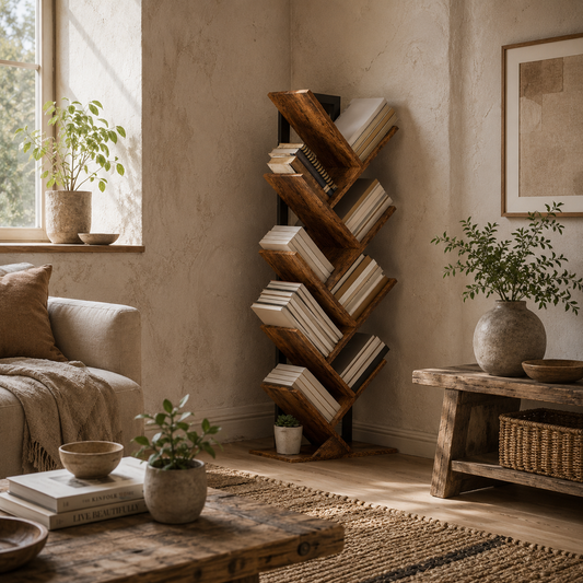 Varani Wood Wood Effect 8 Section Tree Style Bookcase
