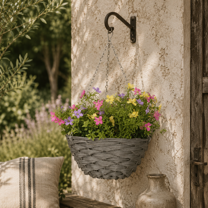 Viravi Set Of 2 Hanging Artificial Cosmos Flower Displays In Mixed Colours