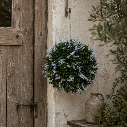Maka Nosa Set Of 2 UV Resistant Artificial Topiary Ball Plants In Blue