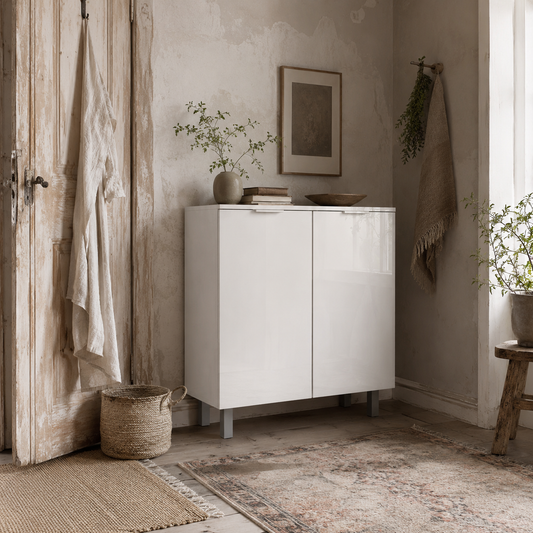 Conoyo Wooden White 5 Shelf Shoe Storage Cupboard