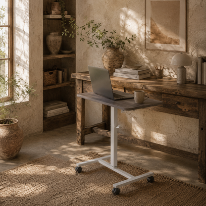 Torael White And Grey Adjustable Laptop Stand Desk