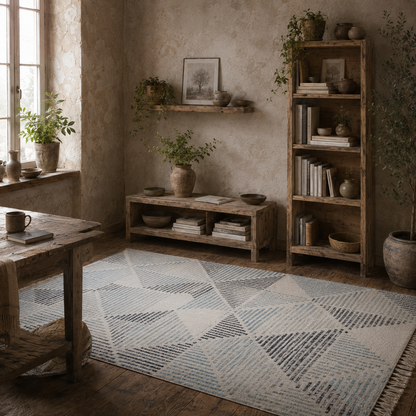 Keni Polyester Multi Colour Geometric Non Slip Washable Rug 230 x 160 cm