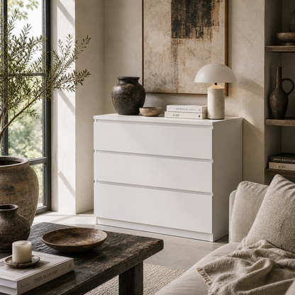 Luvilo Wood White 3 Drawer Storage Chest
