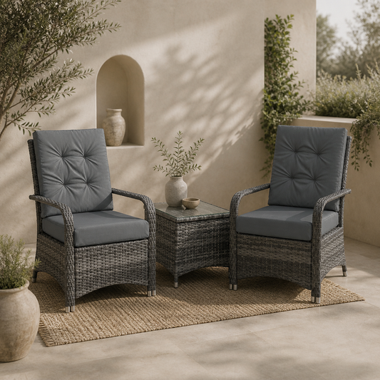 Lepano Rattan 2 Seater Outdoor Bistro Table And Chair Set