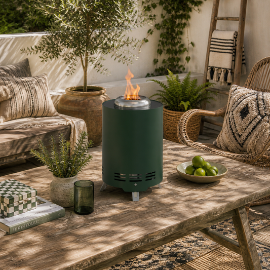 Balatti Small Stainless Steel Green Tabletop Smokeless Fire Pit