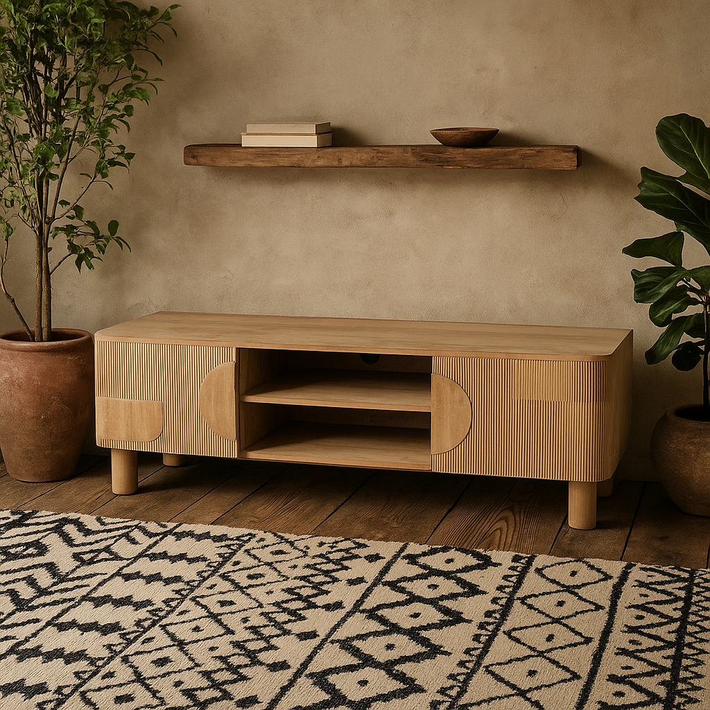 Buffalo Natural Mango Wood 2 Door TV Unit