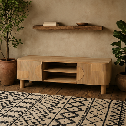 Buffalo Natural Mango Wood 2 Door TV Unit