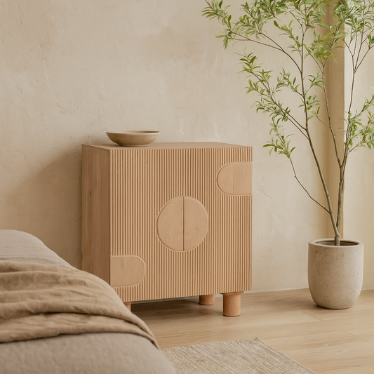 Buffalo Small Natural Mango Wood 2 Door Cabinet