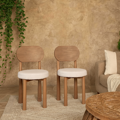 Set of 2 New Mexico Natural Mango Wood Dining Chair