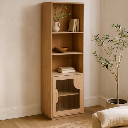 New Mexico Natural Mango Wood Display Cabinet with Door