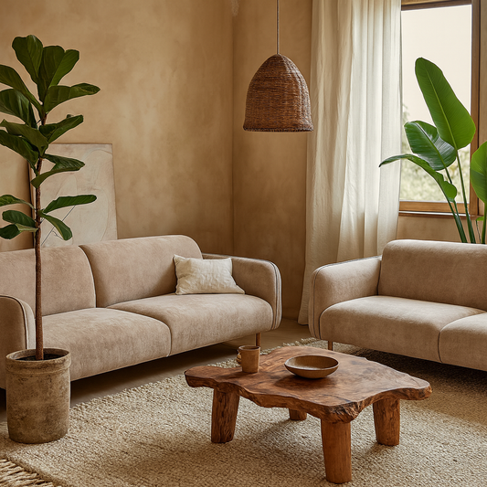 Set of 2 Cambridge 3 Seater Upholstered Sofas Fay Beige Fabric