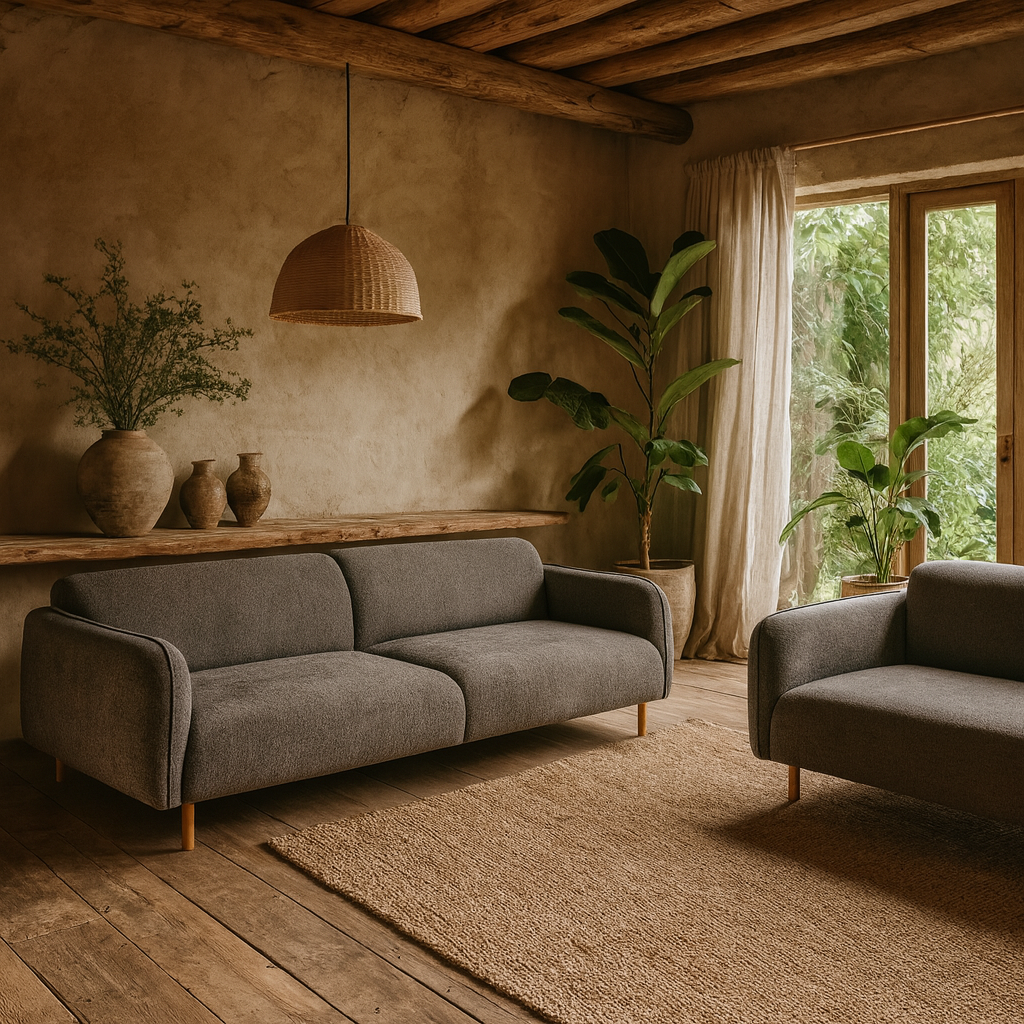 Set of 2 Cambridge 3 Seater Upholstered Sofas Fay Dusty Brown Fabric