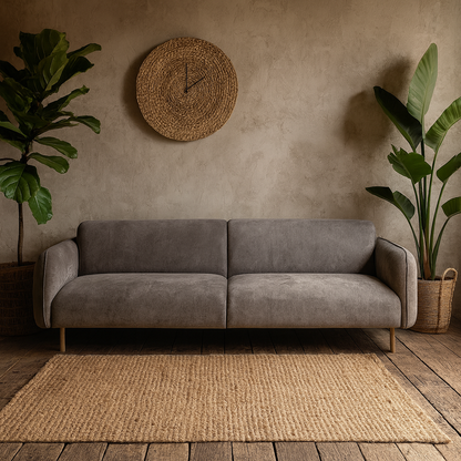 Cambridge 3 Seater Upholstered Sofa in Fay Dusty Brown Fabric