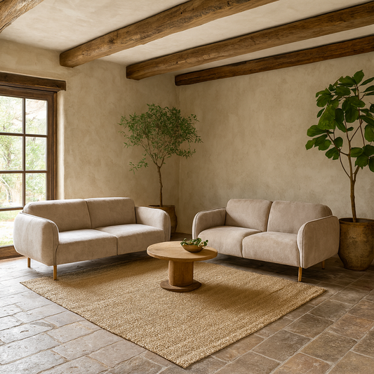 Westham Set of 2 x 2.5 Seater Sofas in Fay Beige Fabric