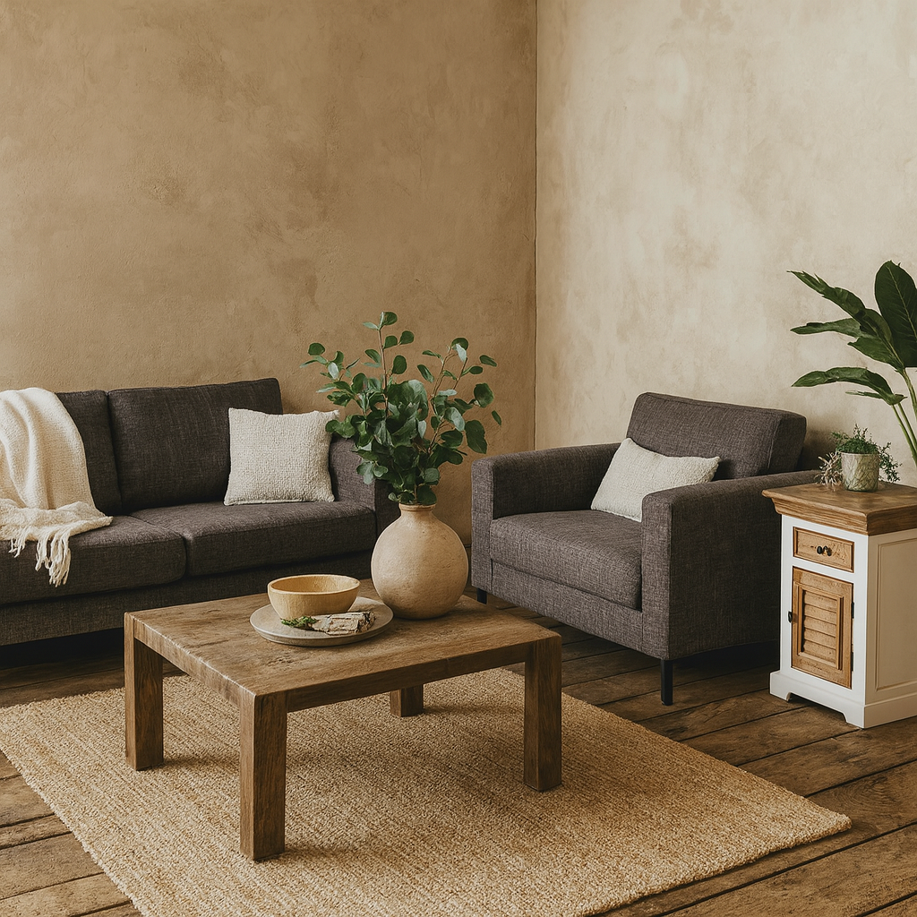 Alington White and Natural Mango Wood Bedside Cabinet With Drawer and Door