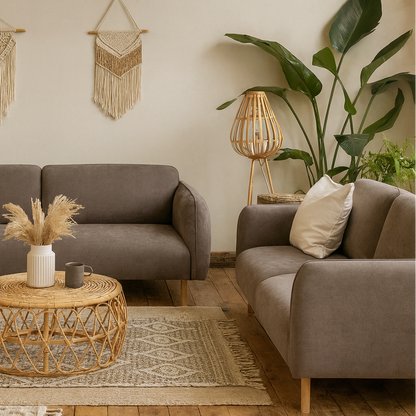 Set of 2 Cambridge 2.5  Seater Sofas in Fay Dusty Brown Fabric