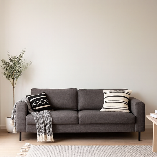 San Sebastian 3 Seater Sofa Upholstered Light Grey Fabric