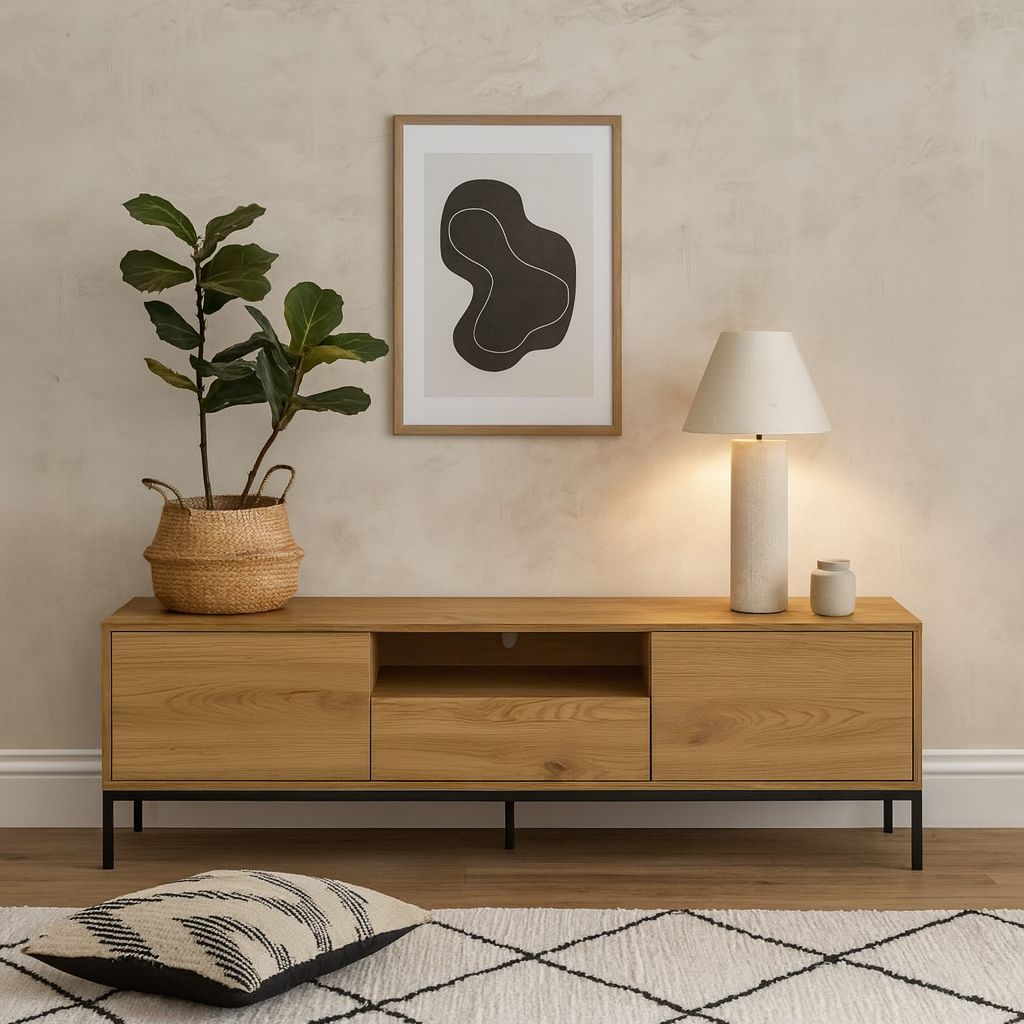 Galway 140cm Wild Oak TV Unit 2 Doors 1 Drawer 1 Shelf