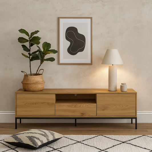 Galway 140cm Wild Oak TV Unit 2 Doors 1 Drawer 1 Shelf