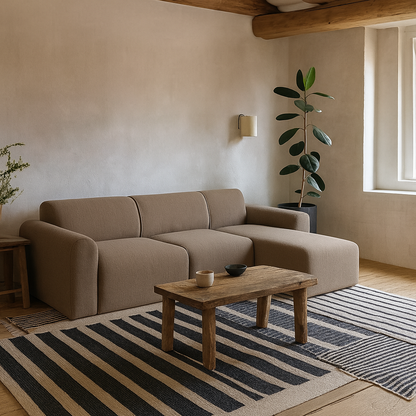 Bilbao Boucle Beige Chaise Longue Sofa 3 Seater Right Hand