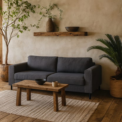 San Sebastian 3 Seater Sofa Upholstered Dark Grey Fabric