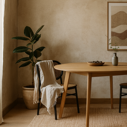 Marseille 120cm Round Oak Veneer Dining Table