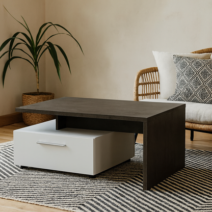 Nantes Grey and White Coffee Table 2 Drawers