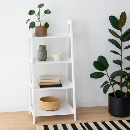 Florence White Step Ladder Bookcase 4 Shelves