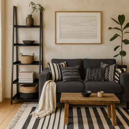 Florence Black Step Ladder Bookcase 5 Shelves