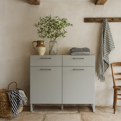 Innsbruck Light Grey Wooden 2 Door 2 Drawer Storage Chest