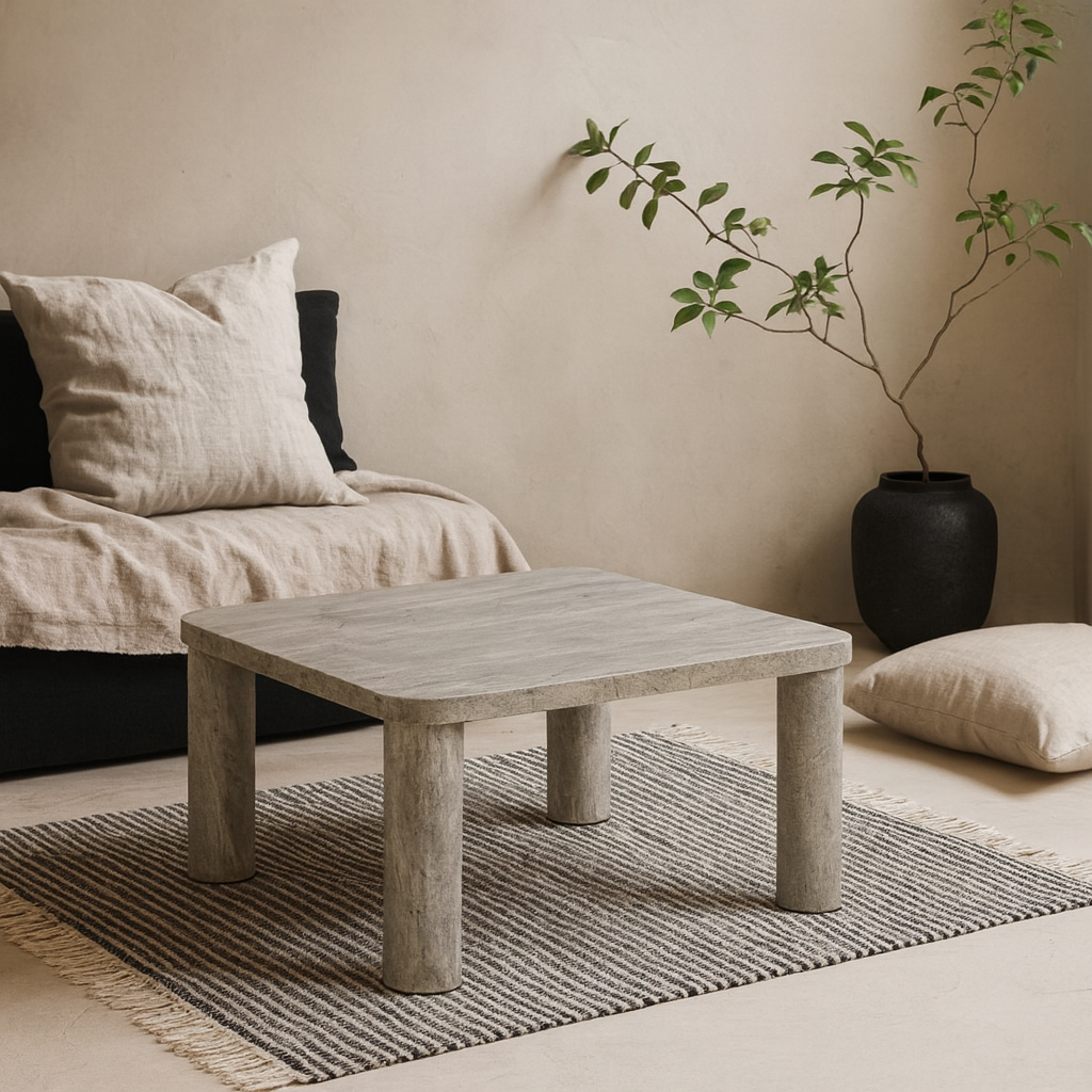 Frankfurt Square Light Oak Effect Coffee Table Rounded Corners