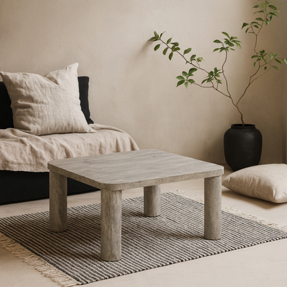 Frankfurt Square Light Oak Effect Coffee Table Rounded Corners