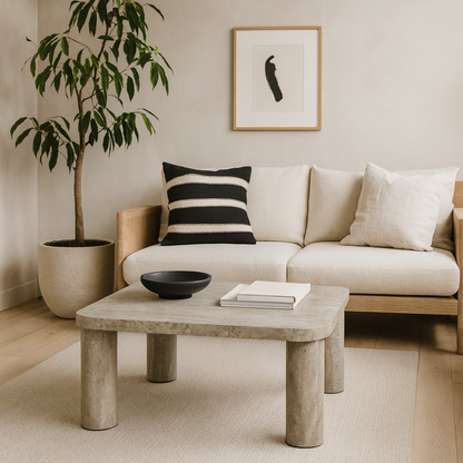 Frankfurt Square Light Oak Effect Coffee Table Rounded Corners