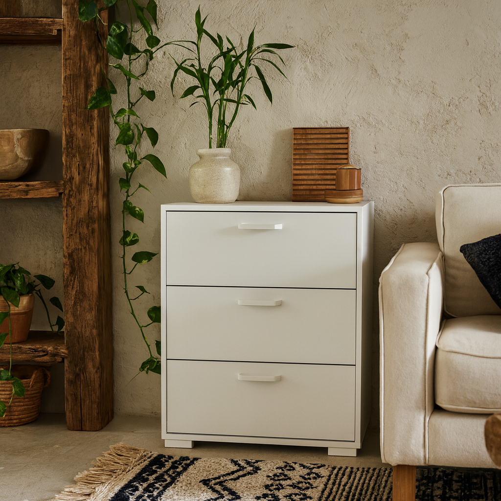 Stuttgart Gloss White Chest of 3 Drawers