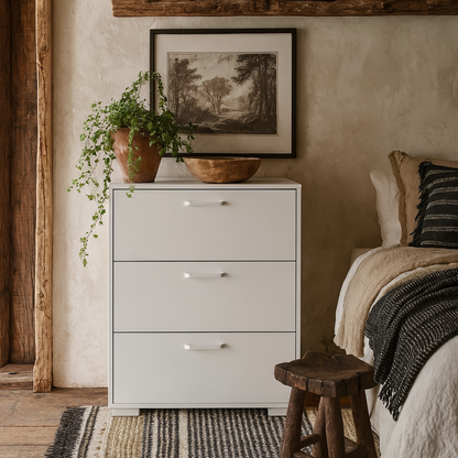 Stuttgart Gloss White Chest of 3 Drawers