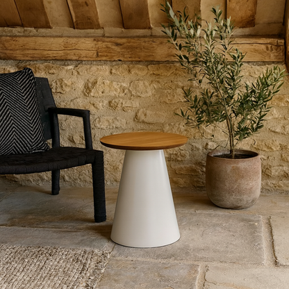 Hamburg Oak Veneer Coffee Table with Industrial Steel Pillar Base